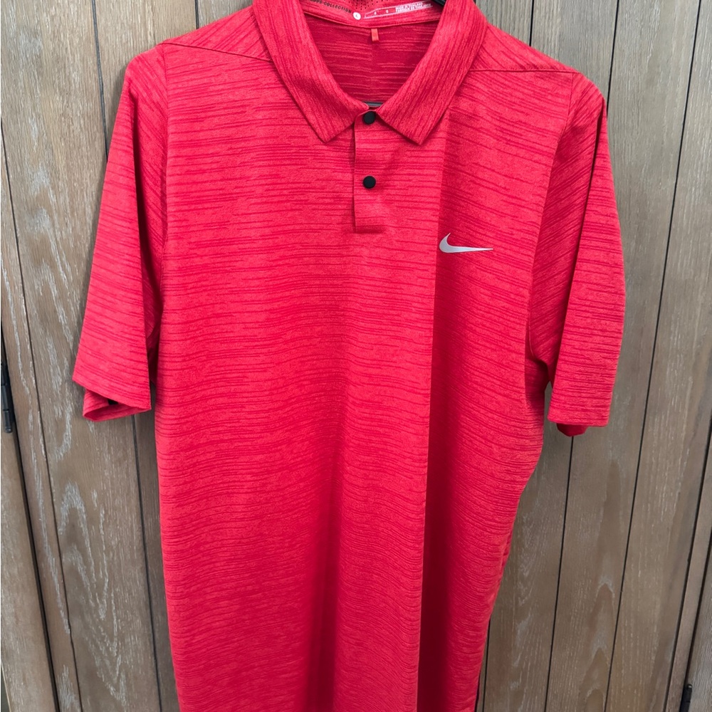 Nike Men's Red Polo Shirt Tiger Woods